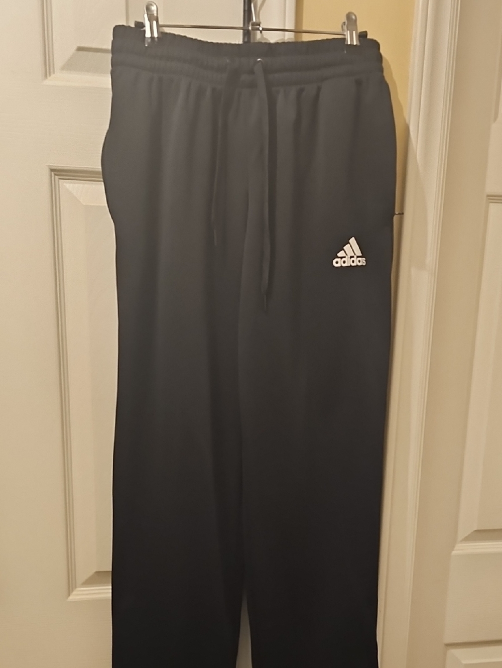 adidas Black Track Pants with White Logo Accent
